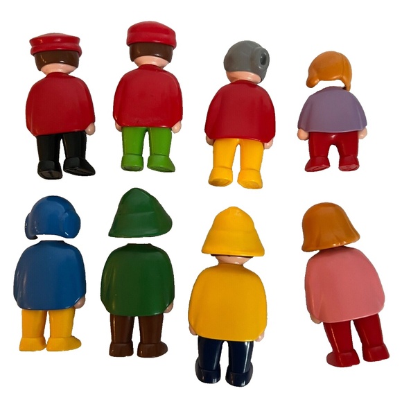 Vintage 90s Playmobil Characters Figures People Dated 1990 7 Adults 1 Child - Picture 2 of 5